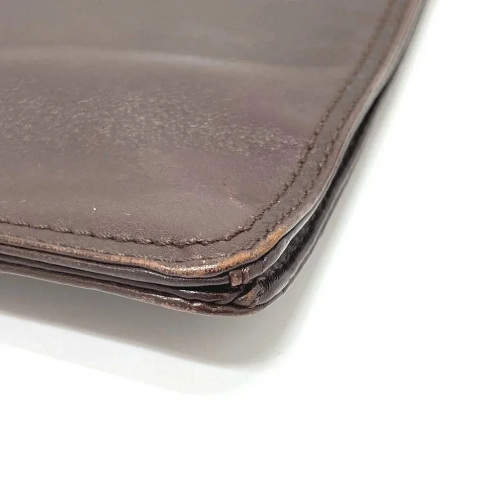 CHANEL Logo Sacosh Shoulder Bag Lambskin Leather Brown - Picture 4 of 13